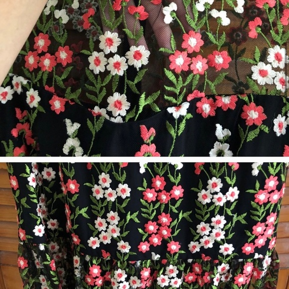 Donna Morgan | Mesh Floral Dress - Picture 4 of 5